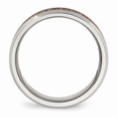 Sophia Jewelers Stainless Steel Men's Ring with Red Opal 8mm Polished Band